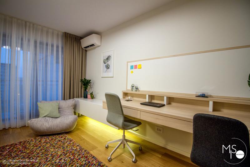 Miso Architects amenajare moderna apartament Bucuresti birou 4