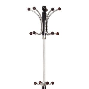Cuier pom HM W19 cu structura metalica si lemn, diametru baza 38 cm, inaltime 174 cm, 15 agatatori