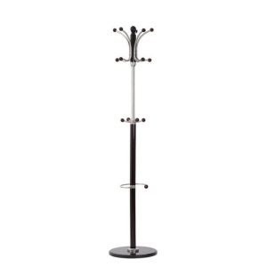 Cuier pom HM W19 cu structura metalica si lemn, diametru baza 38 cm, inaltime 174 cm, 15 agatatori