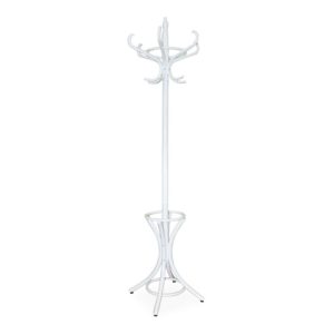 Cuier pom lemn curbat HM W30 alb, diametru baza 49 cm, inaltime 188 cm