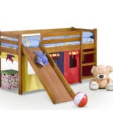 Pat pentru copii cu tobogan HM Neo Plus 190x89x115 cm, saltea inclusa