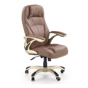 Scaun directorial HM Carlos bej, baza polipropilena, tapiterie piele ecologica, max 136 kg