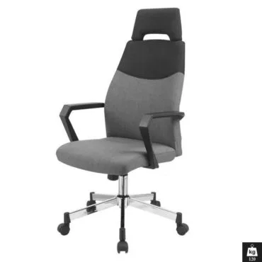 Scaun directorial HM Olaf gri, baza metal cromat, tapiterie stofa, max.120 kg