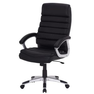 Scaun directorial SL Q087 negru, baza polipropilena, tapiterie piele ecologica, max.100 kg