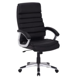 Scaun directorial SL Q087 negru, baza polipropilena, tapiterie piele ecologica, max.100 kg