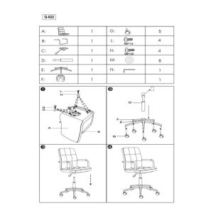 scaun birou copii sl q022 alb