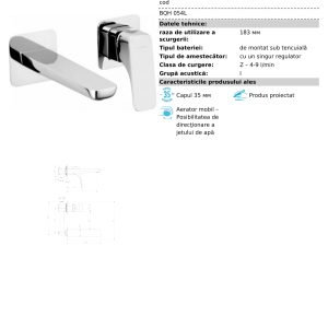 bateria lavoar incastrata cromata Deante Hiacynt BQH-054L