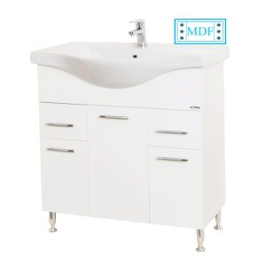Set lavoar cu masca GN 1531 80 cm latime, 3 usi si 2 sertare, MDF si PAL