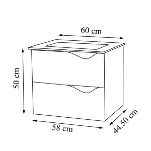 Set lavoar cu masca GN0971 60x45x50 cm cu montaj suspendat