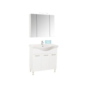 Set mobilier baie lavoar cu masca GN1531 si oglinda Celine 3 usi, 80 cm latime