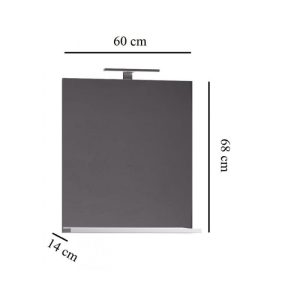 Set mobilier baie masca lavoar cu sertare GN0541 si oglinda GN0671, latime 60 cm