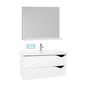 Set mobilier baie: masca si lavoar GN0971 si Oglinda GN0551 lungime 80 cm