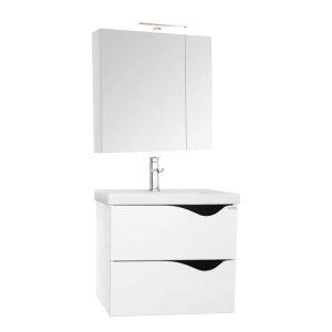 Set mobilier baie suspendat masca si lavoar GN0971 si Oglinda Celine latime 70 cm