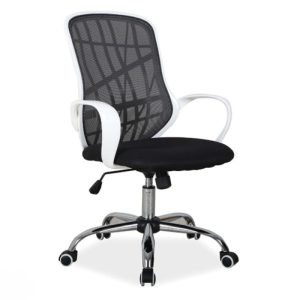 Scaun directorial mesh SL Dexter alb-negru