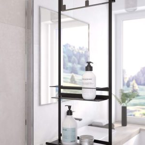Suport cosmetice negru cabina dus Deante Mokko ADM_N52K