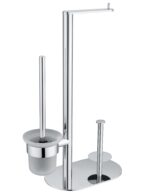 Suport hartie igienica si perie WC Deante Round ADR_0732 finisaj cromat