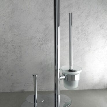 Suport hartie igienica si perie WC Deante Round ADR_0732 finisaj cromat