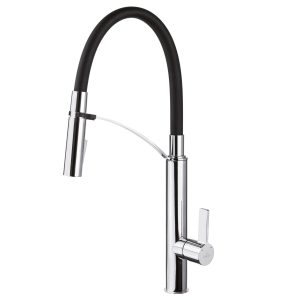Baterie bucatarie cu dus extractibil Deante Gerbera BGB_B720 finisaj crom-negru