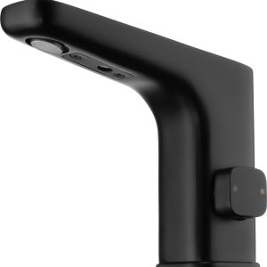 Baterie lavoar neagra cu senzor control temperatura si alimentare baterii Deante Hiacynt BQH_N29V