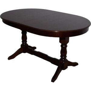 Masa extensibila living Euro 2 wenge, lemn masiv si blat MDF furniruit
