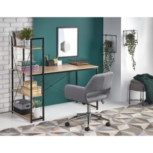 Birou Hm Narvik B1 negru 120X64 cm, 3 rafturi