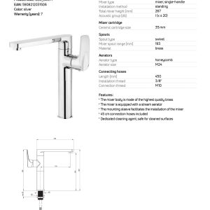Baterie bucatarie Deante Gardenia BEG_063M finisaj crom