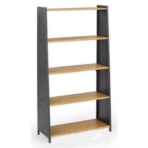 Etajera cu 5 rafturi HM REG13 70X148X32 cm, metal vopsit si MDF