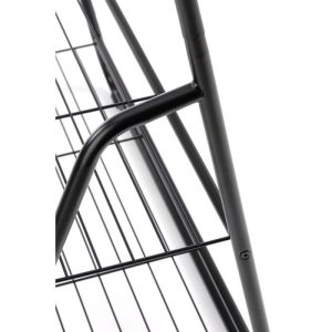 Stender haine cu 2 suporturi pantofi HM WU29 din metal vopsit negru, 93x57x166 cm