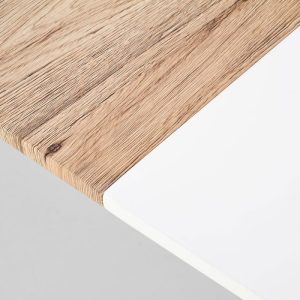 Masa extensibila HM Caliber alb-stejar 90X200 cm