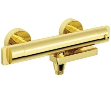 Baterie cada dus cu termostat si pipa rabatabila Deante crom, auriu, negru sau titanium