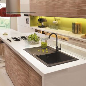 Chiuveta bucatarie granit Deante Zorba ZQZ_2113, finisaj grafit, 760X440X160 mm, accesorii incluse