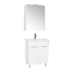Set mobilier baie Lavoar cu masca GN0541 si oglinda GN5011 latime 60 cm