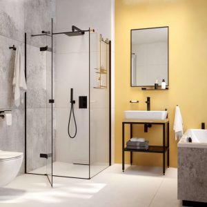 Set de dus incastrat Deante Therm Negru BXYZNEAT cu box termostatic