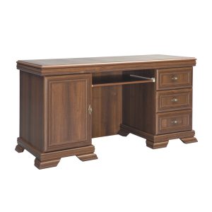 Birou VMB nuanta nuc 149X61X75 cm cu 3 sertare, dulapior incorporat si polita culisanta pentru tastatura