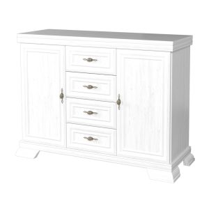Comoda living VM3 din PAL Alb antichizat 128x46x97 cm