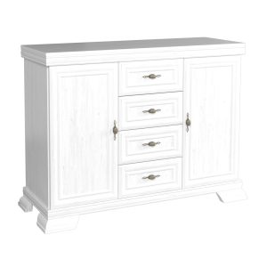 Comoda living VM3 din PAL Alb antichizat 128x46x97 cm