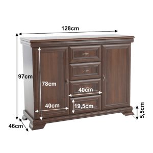 Comoda living VM3 din PAL nuanta nuc 128x46x97 cm