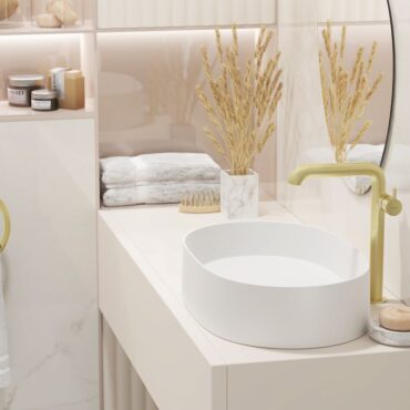 Lavoar pe blat Deante Silia 55x35x12.5 cm din granit diferite nuante