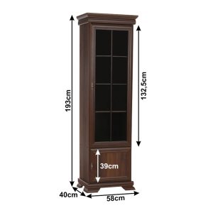 Vitrina verticala VMW1 din PAL nuanta nuc 58X40X193 cm