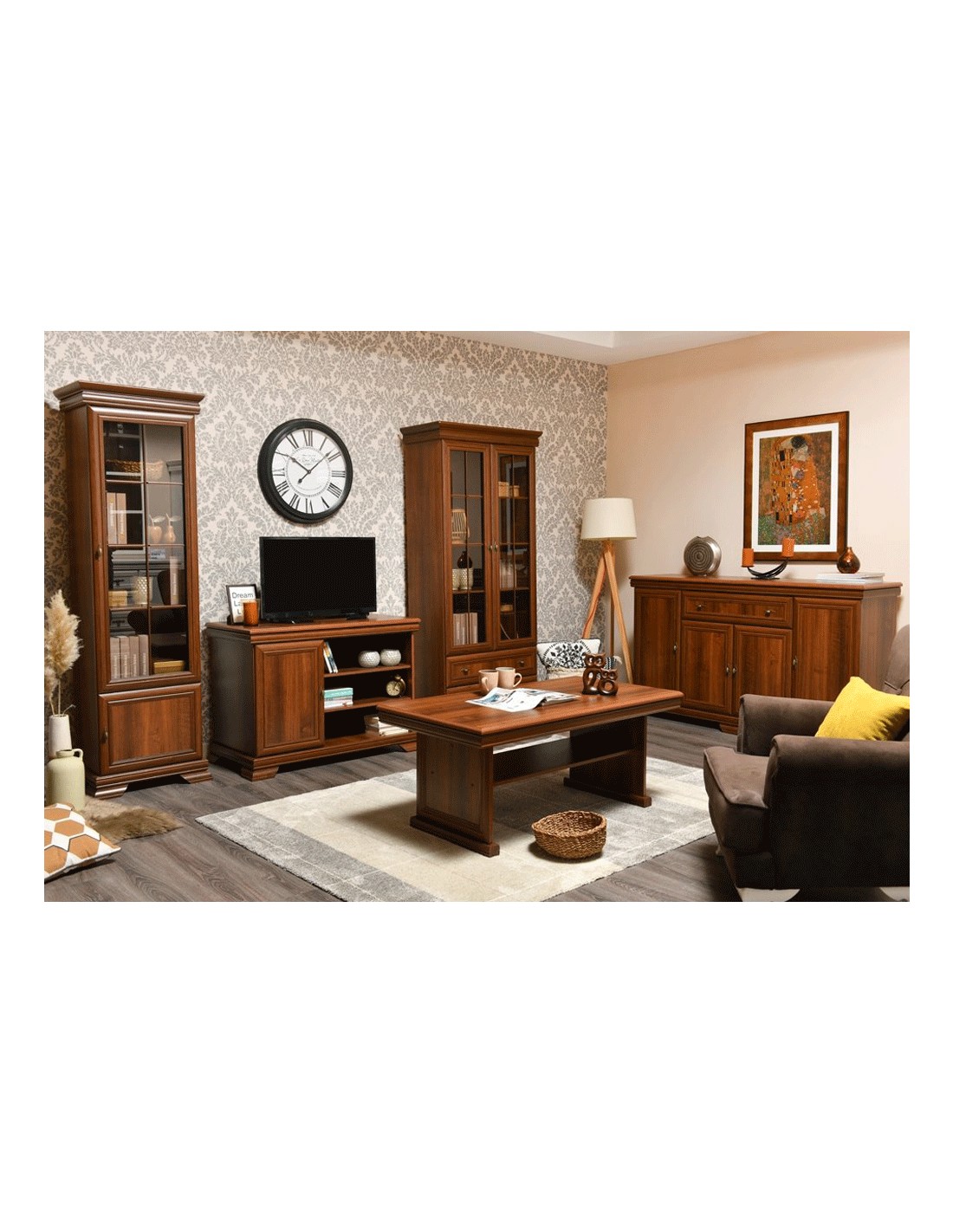 Vitrina verticala VMW1 din PAL nuanta nuc 58X40X193 cm