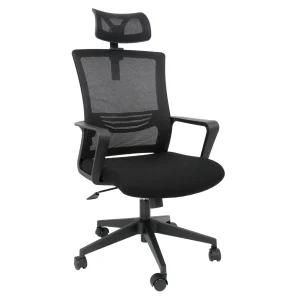 Scaun ergonomic Paris H negru baza nylon si tapiterie mesh, sustine 120 kg