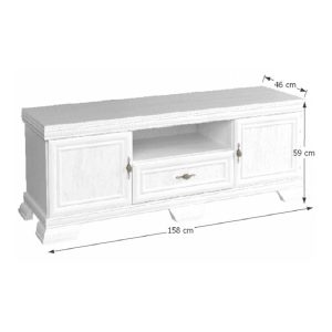 Comoda living VMT2 din PAL alb antichizat 158x46x59 cm