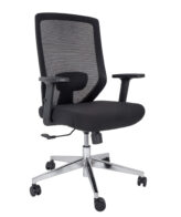 Scaun birou NICE C cu baza metal cromat, tapiterie mesh, maxim 120 kg