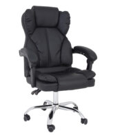 Scaun directorial PARMA cu baza din metal cromat si tapiterie piele ecologica