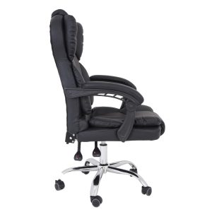 Scaun directorial PARMA cu baza din metal cromat si tapiterie piele ecologica