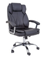 Scaun directorial SIENA cu baza din metal cromat si tapiterie piele ecologica