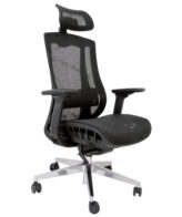 Scaun ergonomic LYON LUX cu reglaje multiple, baza aluminiu si tapiterie mesh, maxim 120 kg