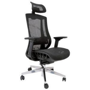 Scaun ergonomic LYON LUX cu reglaje multiple, baza aluminiu si tapiterie mesh, maxim 120 kg