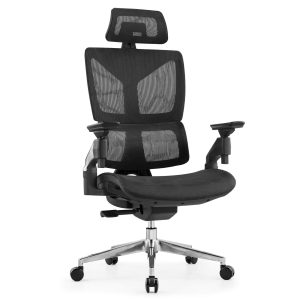 Scaun ergonomic NANTES cu reglaje multiple, baza aluminiu si tapiterie mesh, maxim 120 kg