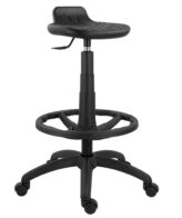 Scaun laborator rotativ WORK T 002 cu suport picioare, inaltime reglabila si tapiterie poliuretan